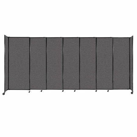 Versare StraightWall Sliding Portable Partition 15'6" x 6'10" Charcoal Gray Fabric 1482707